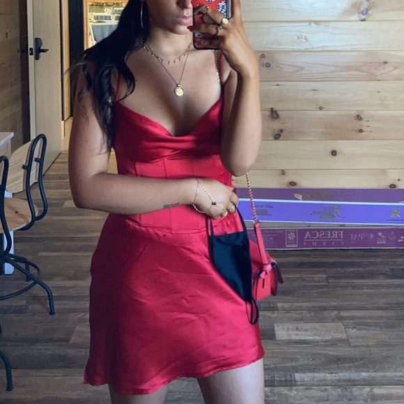 Steele by Amanda Steele Red Silk Corset Dress - Picture 3 of 10